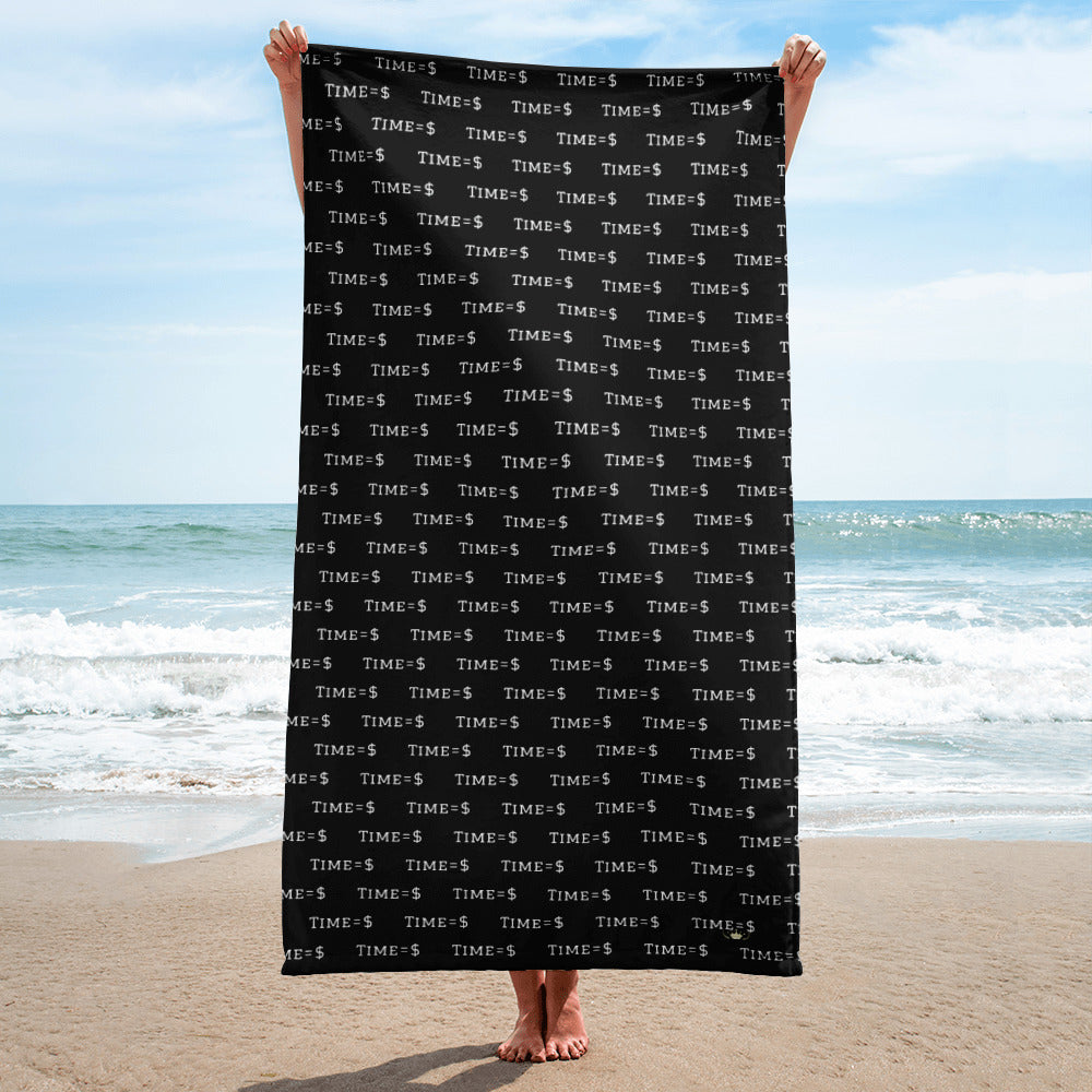 Time = $ Beach Towel